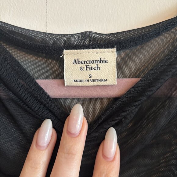 Abercrombie & Fitch Black Mesh/Stretch Blouse - Picture 3 of 4